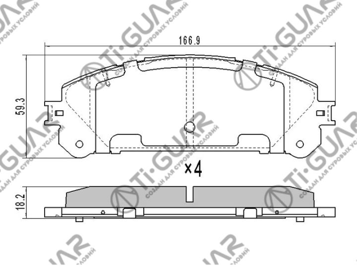 Тормозные колодки TG-1845/PN1845* Ti·GUAR